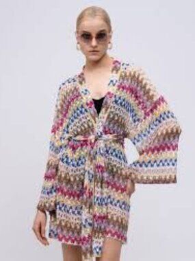 Missoni Women's Viscose Lamé Lace Kimono Cover-Up SZ XS, 36, 0-2